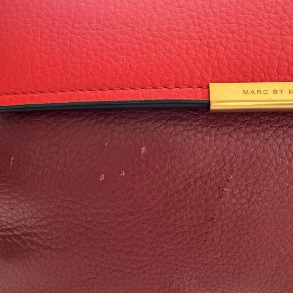 MARC JACOBS HAIL TO QUEEN DIANA RED MULTI PEBBLED LEATHER SATCHEL SHOULDER BAG - Picture 11 of 11